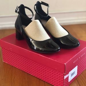 Black Patent Ankle Strap Flats